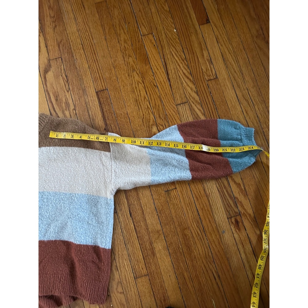 Cozy Colorblock Striped Boucle Knit Sweater - Picture 6 of 6